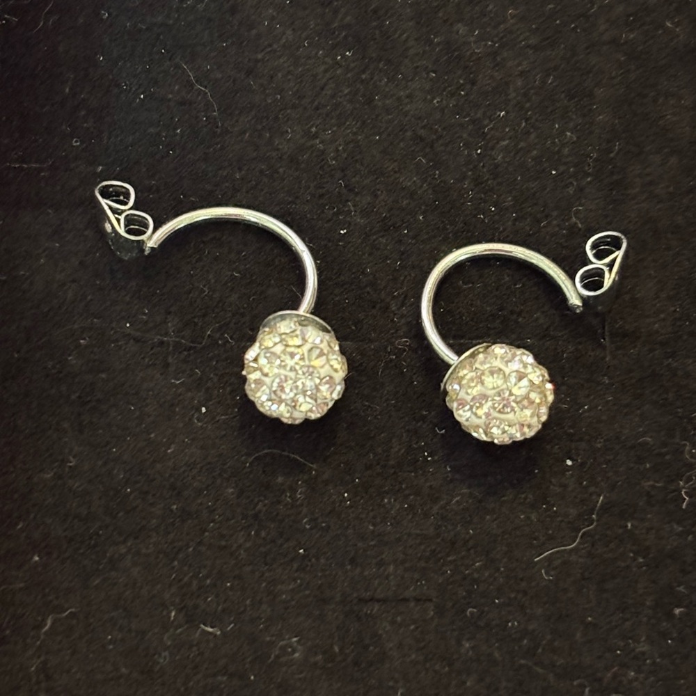 Elegant Silver Crystal Stud Earrings